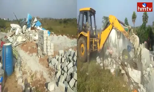 Tension in Abdullapurmet, revenue officials demolish illegal structures