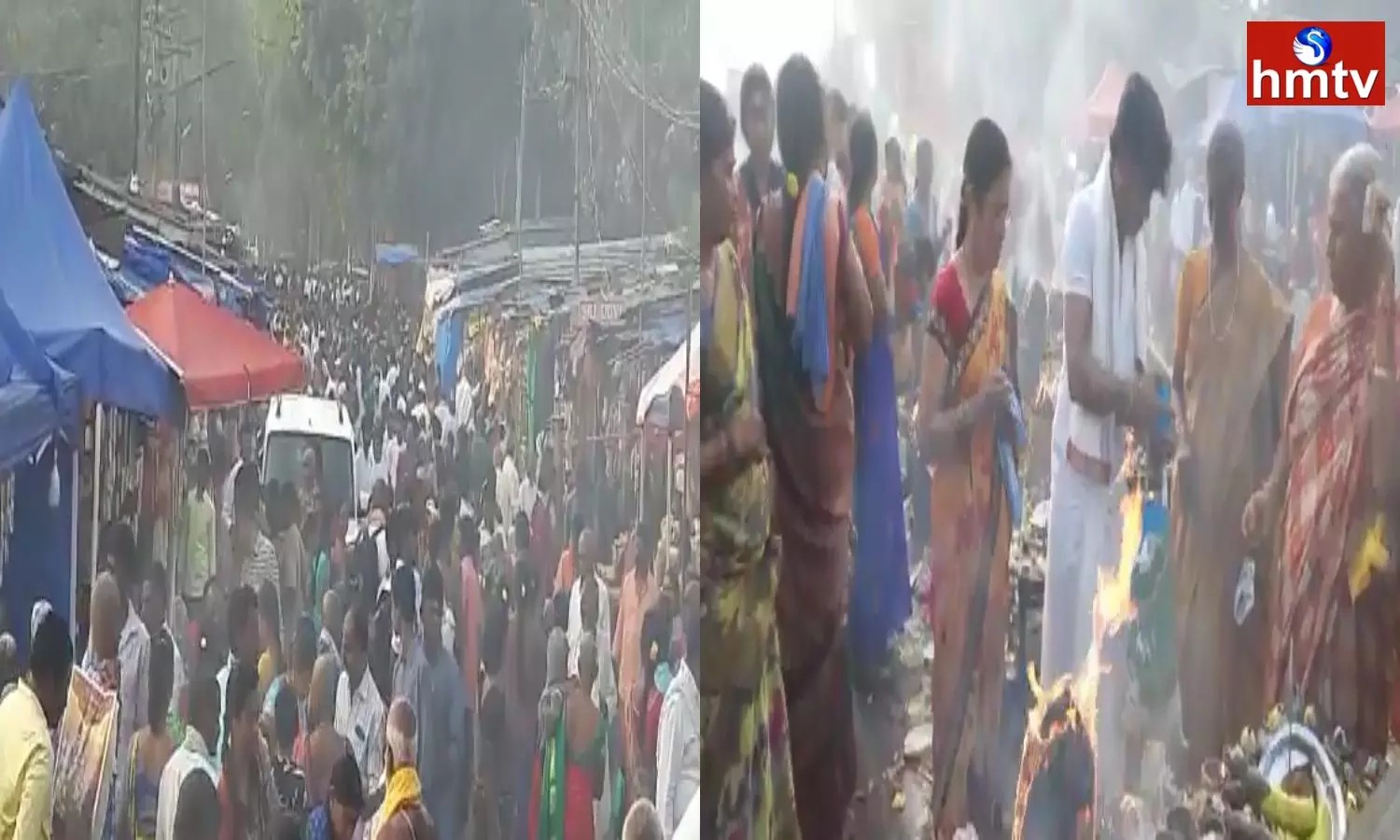 Crowded devotees in Srisailam