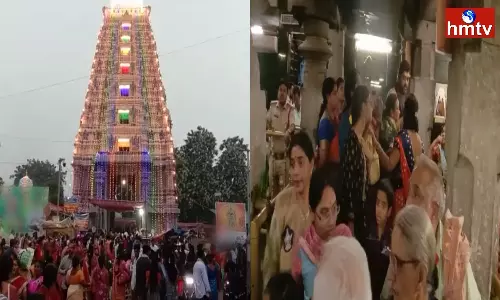 Devotees flocked to Amareswara temple in Palnadu district Devotees flocked to Amareswara temple in Palnadu district