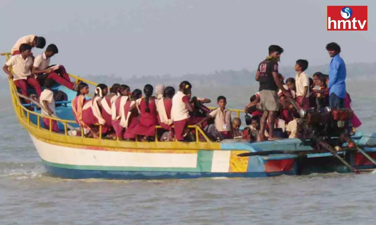 Boat Barked in Pulicat Lake Tirupati