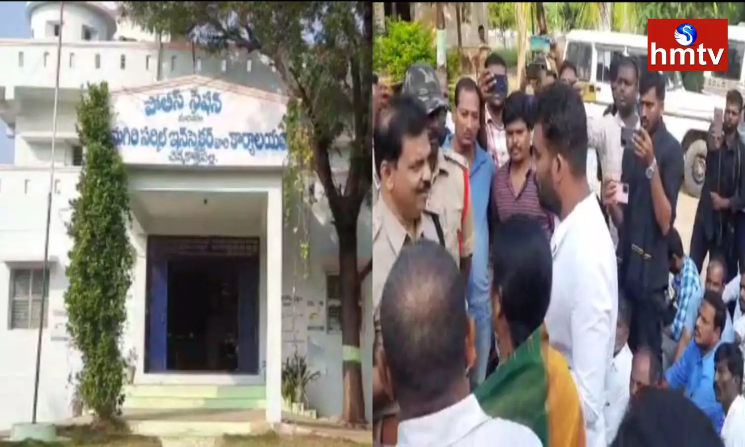 TDP Protest At KothaPally Police Station Of Sathya Sai district