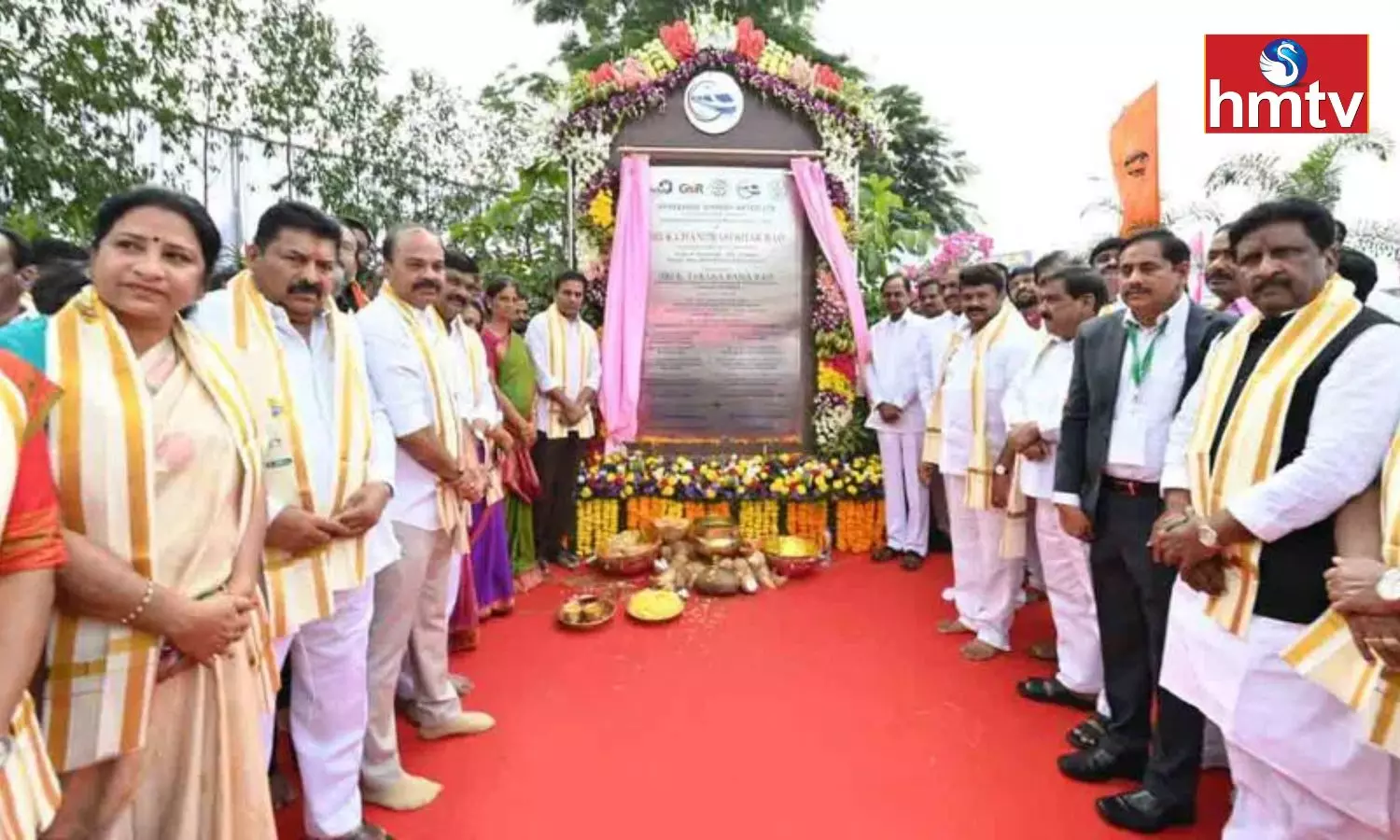 CM KCR Lays Foundation Stone To Metro Second Phase Works At Mind Space