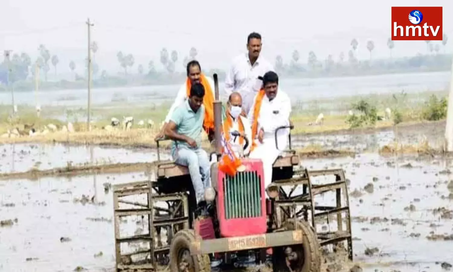 BJP Bandi Sanjay Tractor Driving In The Farm