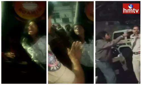 Visakhapatnam Woman Creates Ruckus On Road And Misbehave With Police