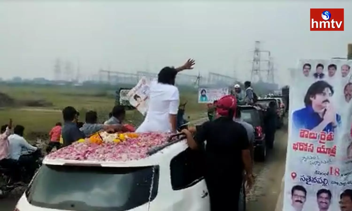 Pawan Road Show from Sattenapalle to Dhulipalla Sabha