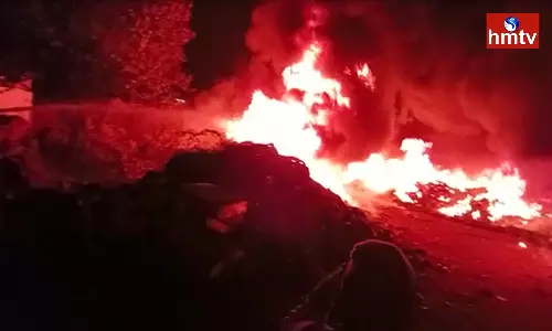 A Fire Broke out in KRK Colony in Adilabad District