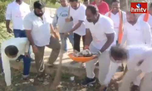 BJP Leaders And Sama Rangareddy Swachh Bharat at Hastinapuram