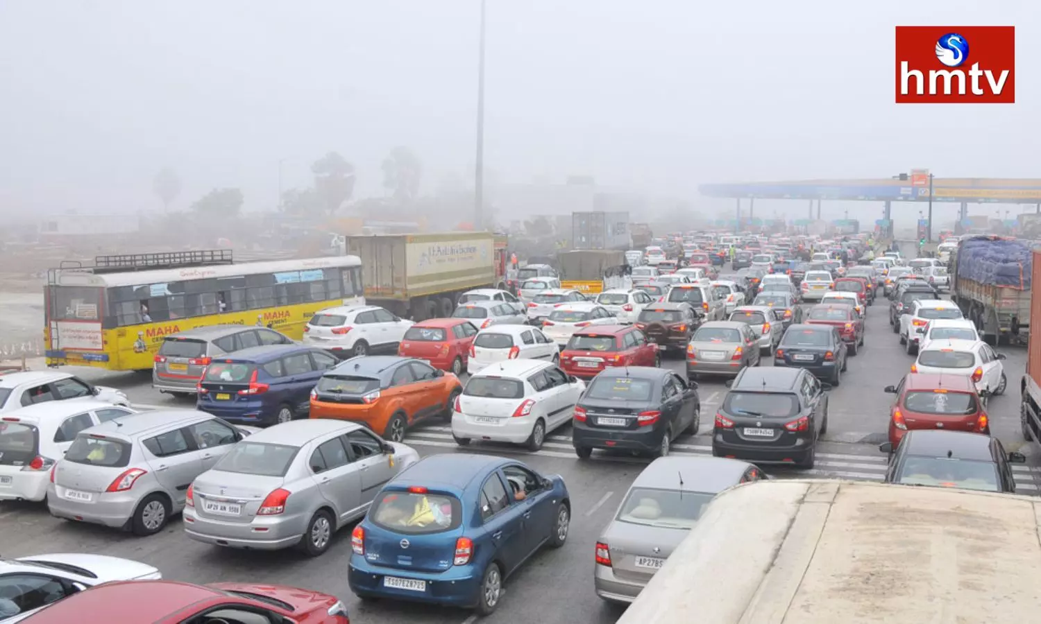 Queue Of Vehicles At Pantangi Tollgate