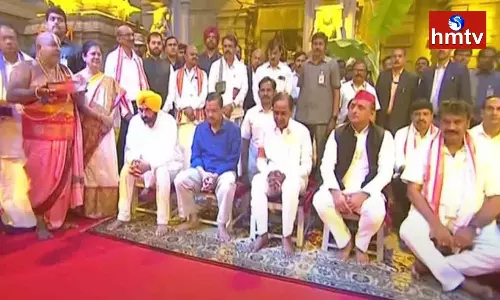 Chief Ministers Visited Yadadri Lakshminarasimha Swamy
