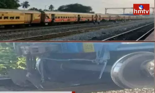Goods Train Derailed In Kakinada District
