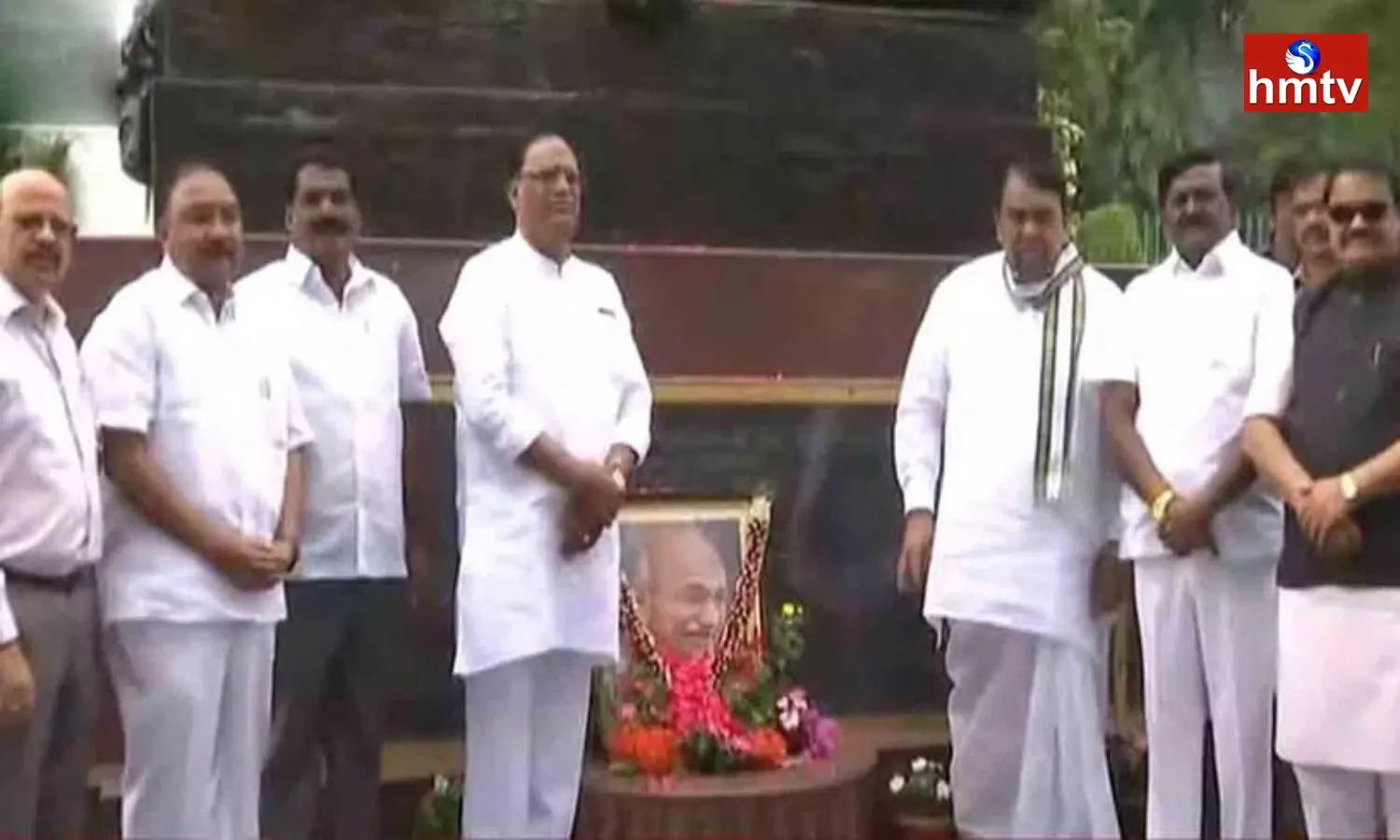 Speaker Pocharam Council Chairman Gutha Paid Tributes To Mahatma Gandhi In Assembly