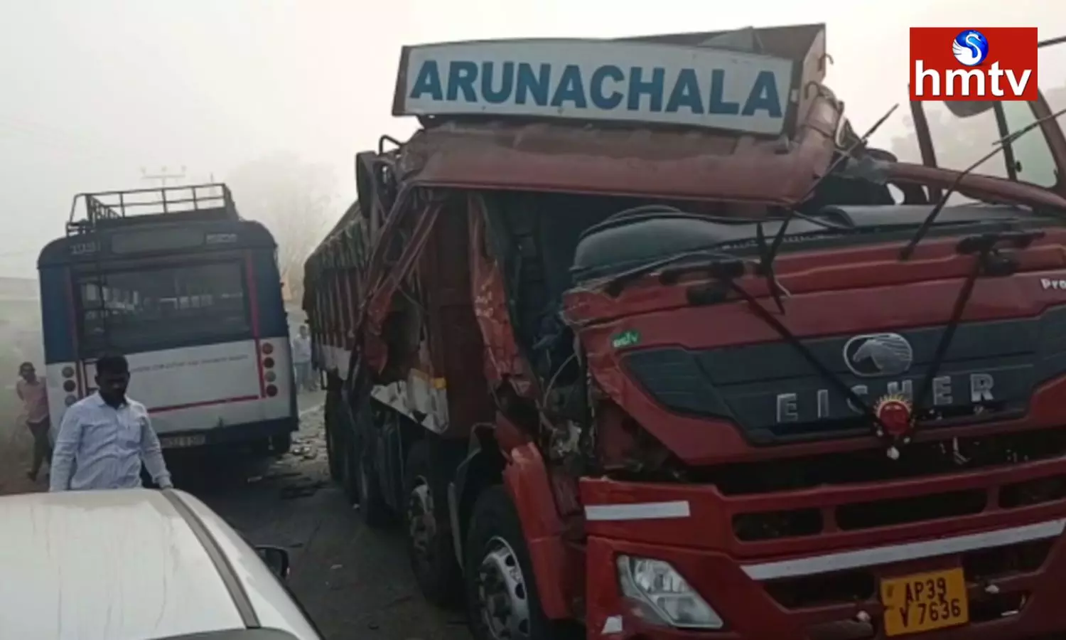 A Lorry Hit An RTC Bus