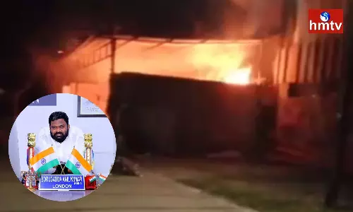 Fire At Borugadda Anil Office In Guntur