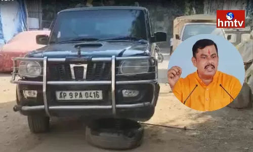 MLA Raja Singh Escapes Danger After Bullet Proof Car Tyre Slips
