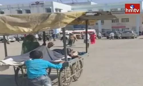 Seven Year Old Son Took His Father To The Hospital On Cart