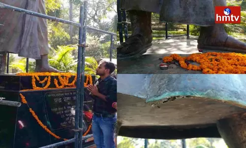 Water Drops From The Statue Of Chandrasekhar Azad