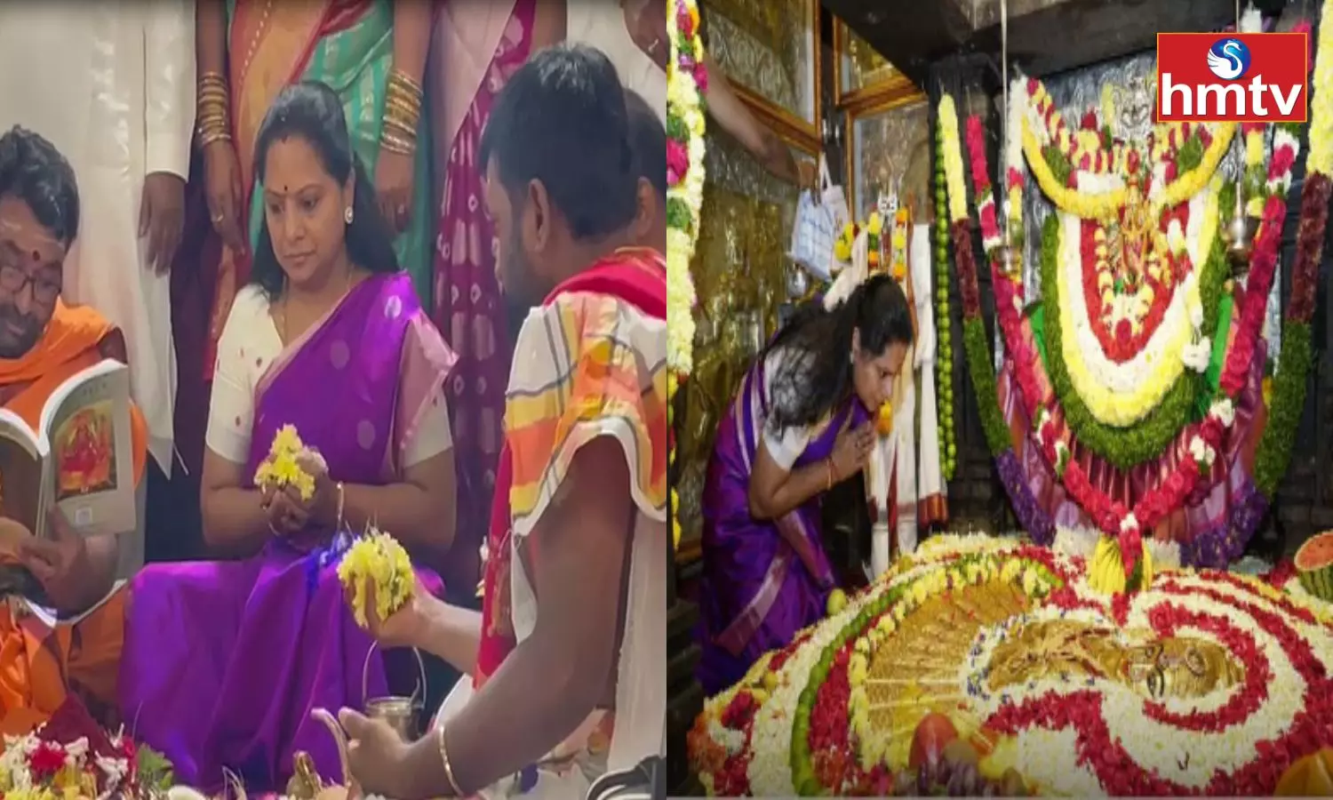 KCR Birthday MLC Kavitha Special Pooja in Balkampet Temple