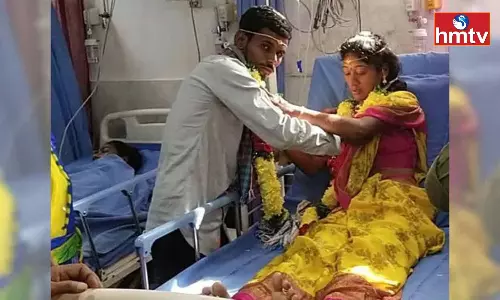 Bride on Hospital Bed Ties the Knot With Groom in Mancherial