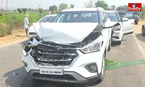 Accident In Revanth Reddy Convoy Accident In Revanth Reddy Convoy