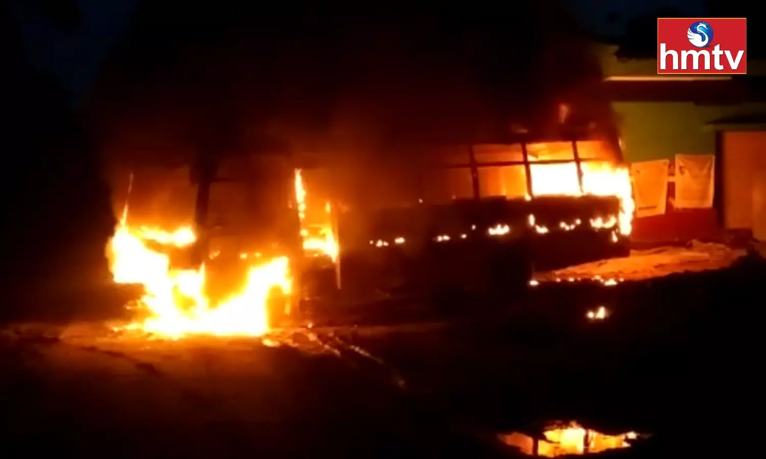 Bus Fire In Krishna District Bus Fire In Krishna District