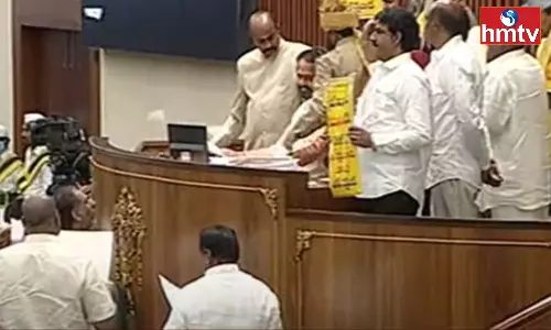 Clash Between TDP and YCP MLAs In AP Assembly