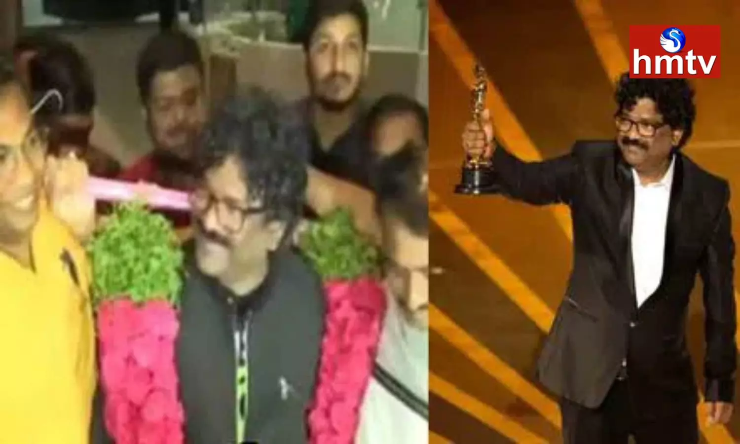 Natu Natu Lyrisit Chandrabose Reaches Hyderabad With Oscar Award