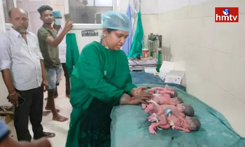 Woman Gave Birth to Four Babies in one Delivery in Rajanna Sircilla