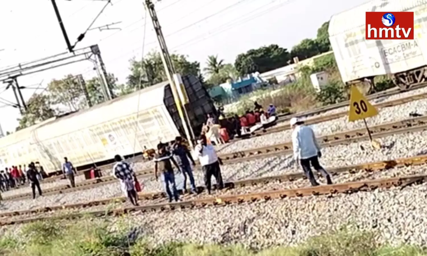 Goods Train Derailed At Kaloor Railway Station