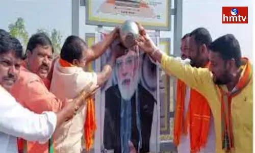 Palabhishekam For Prime Minister Modi Portrait