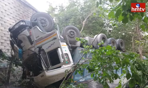 Lorry Over Turned At Himayatsagar Outer Ring Road Lorry Over Turned At Himayatsagar Outer Ring Road