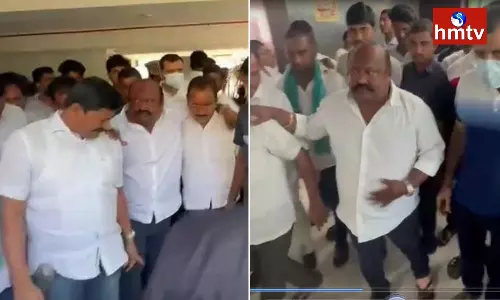 Gangula Kamalakar Escapes Danger After Stage Collapses Gangula Kamalakar Escapes Danger After Stage Collapses