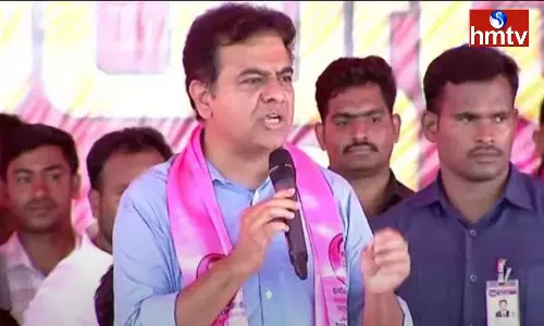 Minister KTR Slams Bandi Sanjay in Husnabad Minister KTR Slams Bandi Sanjay in Husnabad