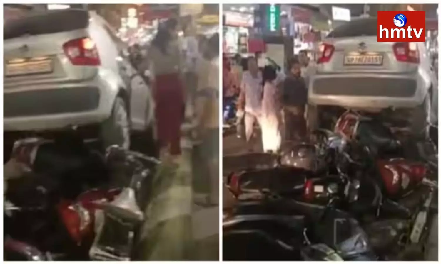 Kanpur Woman Rams Her Car Into Parked Scooters And Bikes