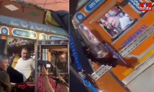Rahul Gandhi Night Out in a Truck to Discuss Drivers Issues