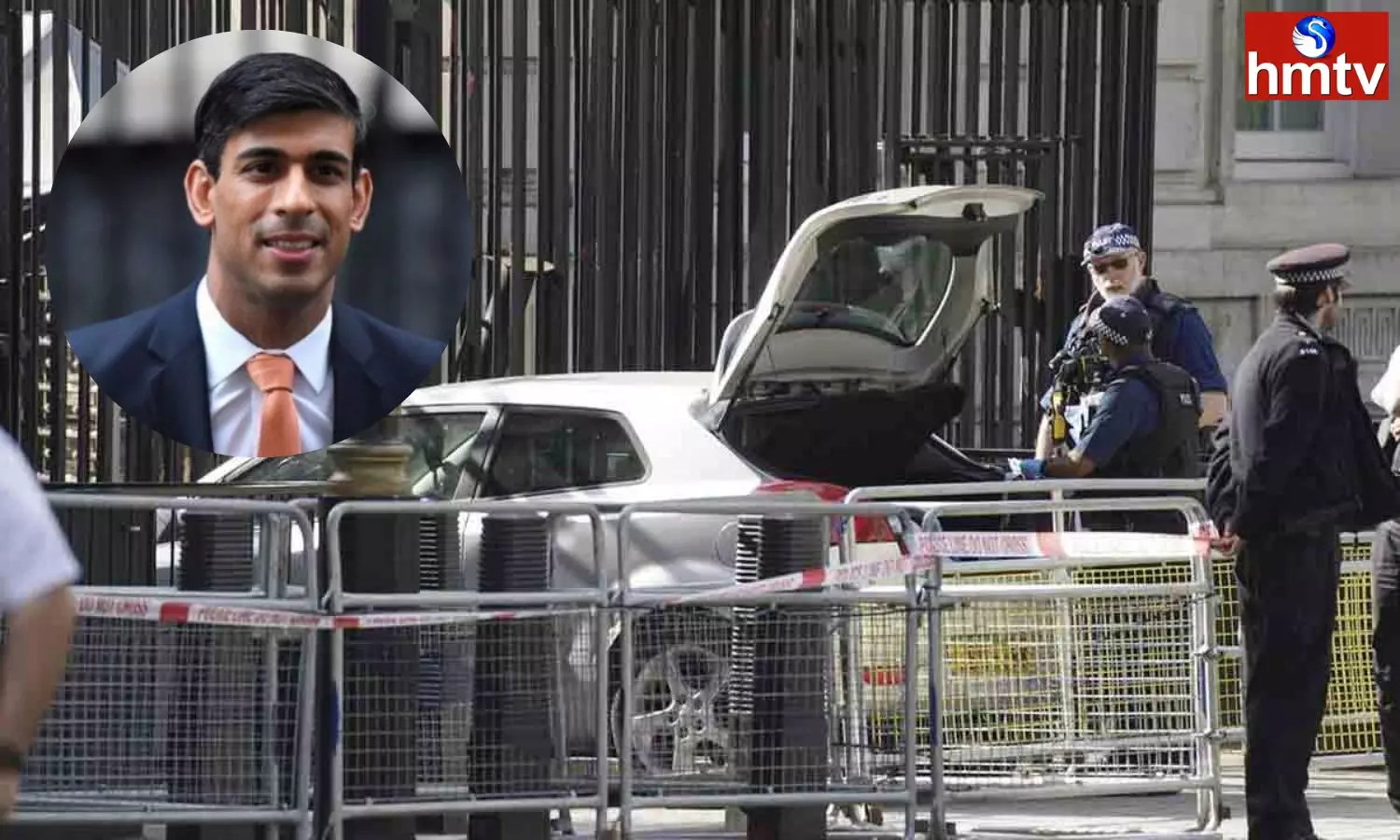 Car Crashes into UK PM Rishi Sunak Downing Street Home Gates