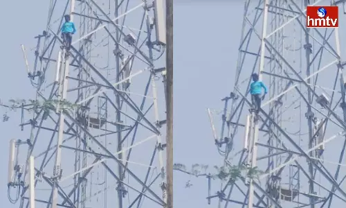 Man Climbs Mobile Tower, Demands Wife Return Man Climbs Mobile Tower, Demands Wife Return