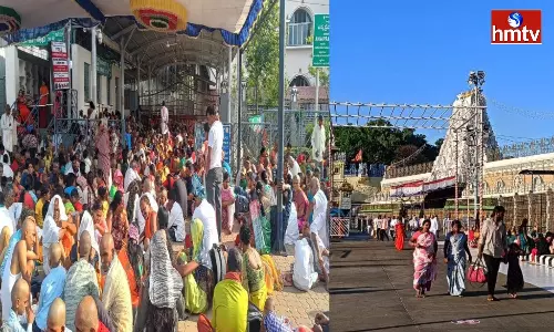 Huge Devotees Rush At Tirumala