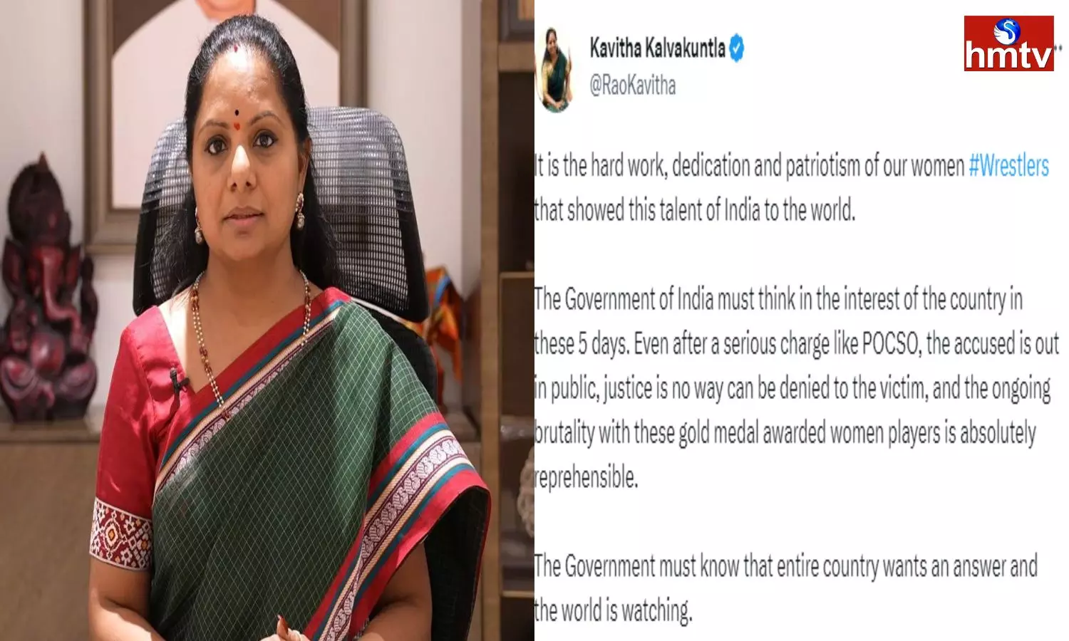 MLC Kavitha Tweet on Wrestlers Agitation