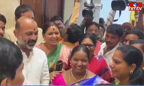 Bandi Sanjay Meets MLC Kavita at Funtion in Nizamabad