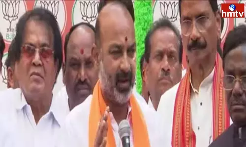 Bandi Sanjay at the Telangana Birth Ceremony at the BJP Office Bandi Sanjay at the Telangana Birth Ceremony at the BJP Office