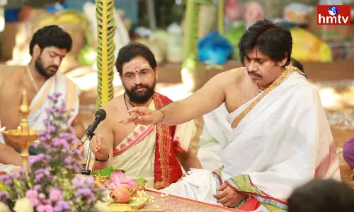Pawan Kalyan Yagam at Janasena Party Office in Mangalagiri