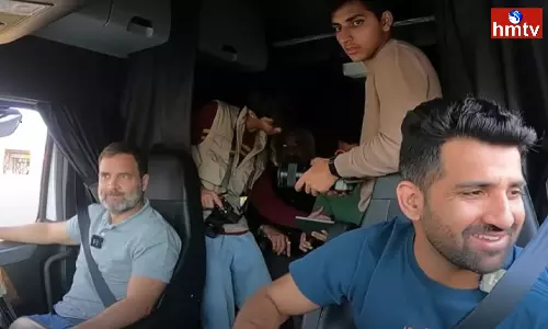 Rahul Gandhi takes truck ride from Washington to New York
