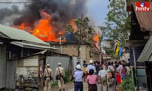 Union Minister RK Ranjan Singh House Set On Fire In Manipur Imphal Union Minister RK Ranjan Singh House Set On Fire In Manipur Imphal