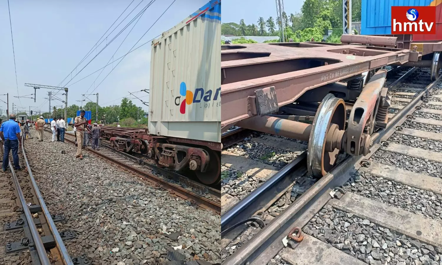 Goods Train derailed at Vizianagaram Railway Station