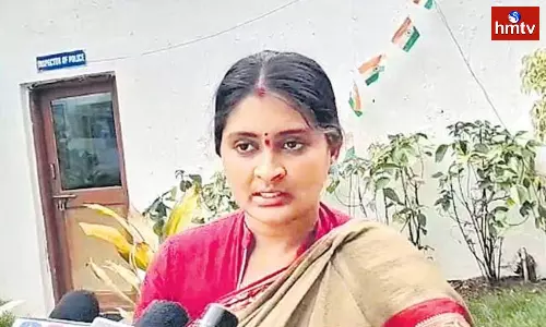 Sarpanch Of Janakipuram Navya To Dharmasagar PS Along With Her Husband