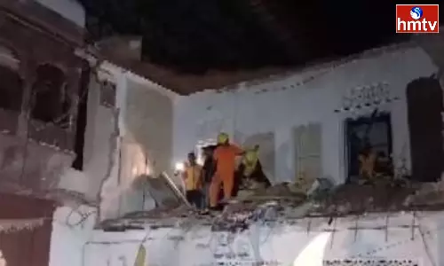 A House Collapsed Due to Heavy Rain in Rajasthan A House Collapsed Due to Heavy Rain in Rajasthan