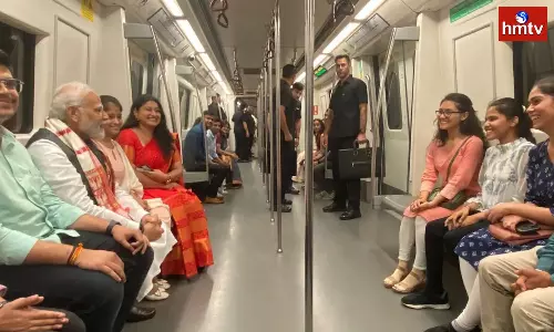 Prime Minister Narendra Modi Journey in Delhi Metro