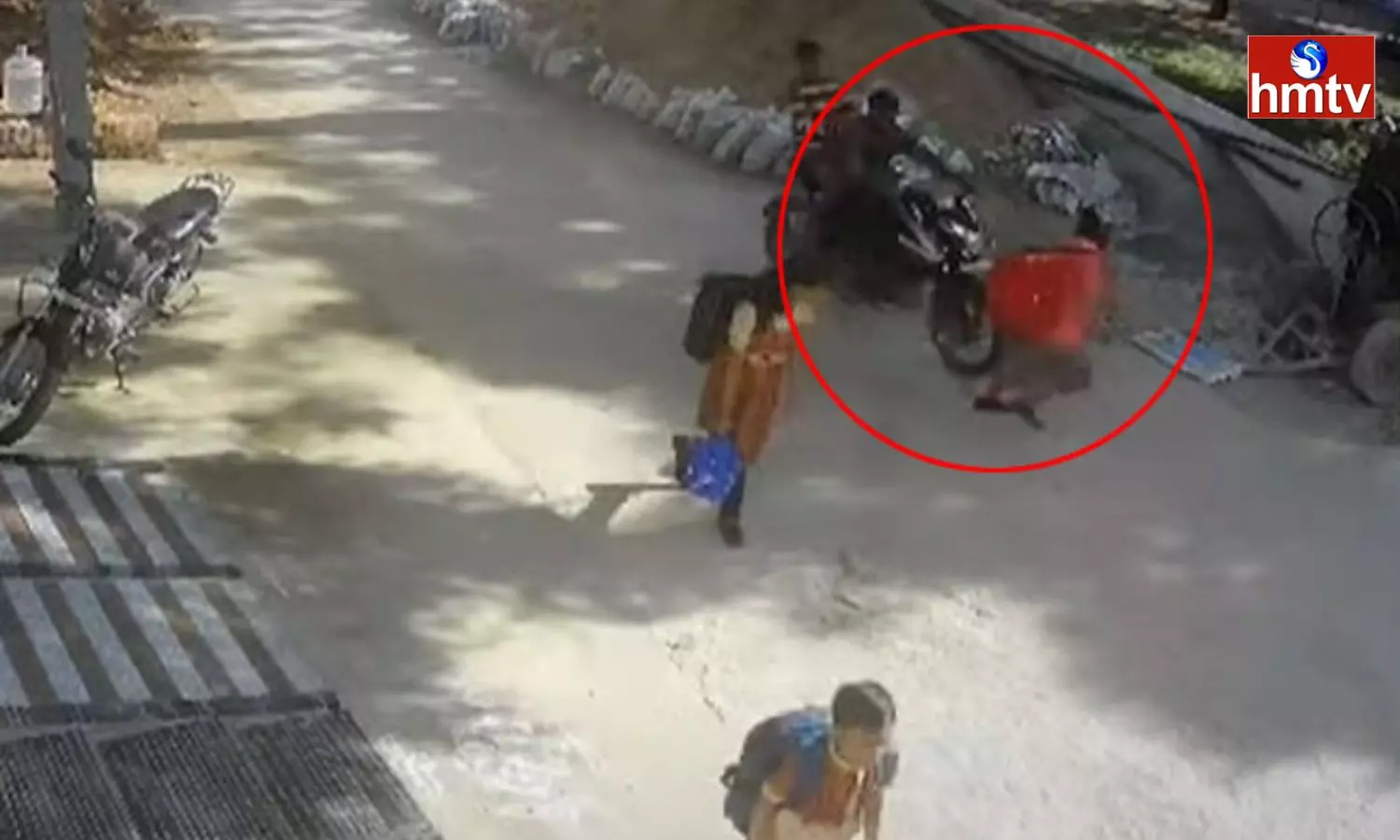 Road Accident in Shadnagar a Biker Hit a Student Road Accident in Shadnagar a Biker Hit a Student