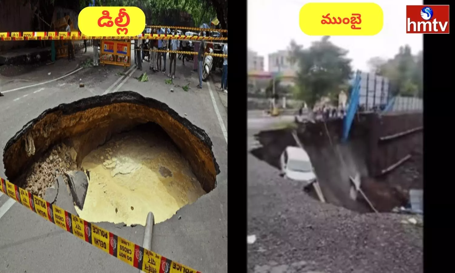Potholes In The Middle Of The Road In Delhi And Mumbai