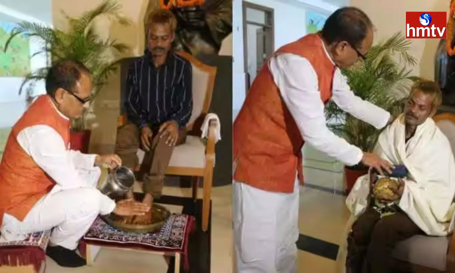 MP CM Shivraj Washes Feet Of Sidhi Urination Incident Victim Apologizes To Him